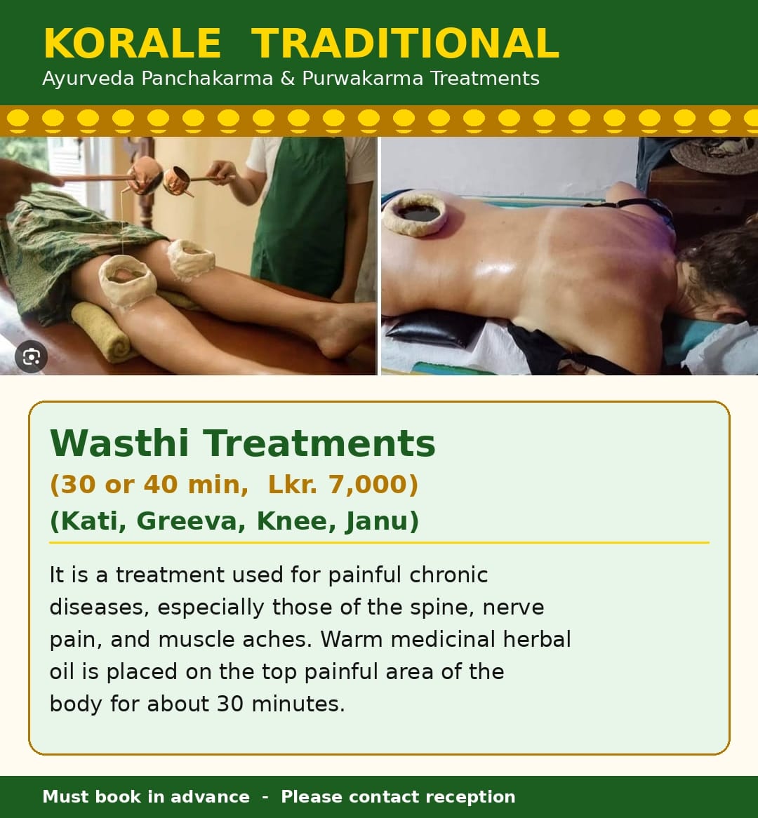 Wasthi Treatments (Kati / Greeva / Knee / Janu)